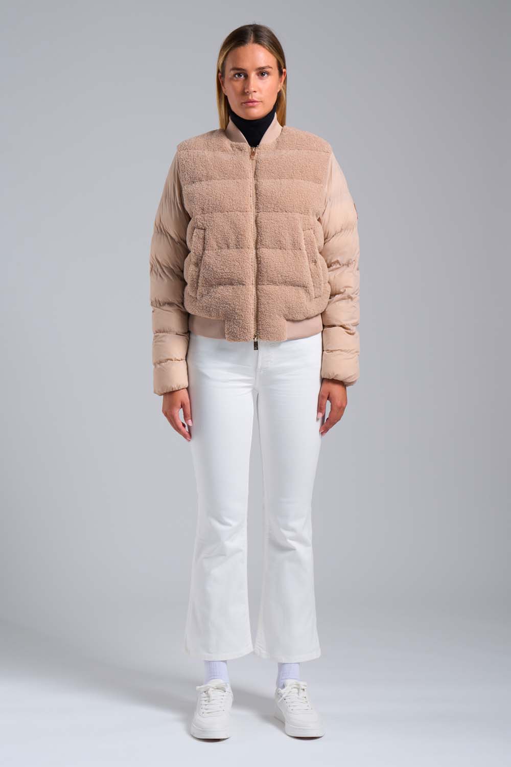 ciesse-outdoor-edna-hybrid-daunenjacke-damen-beige-teddy-stepp image 1