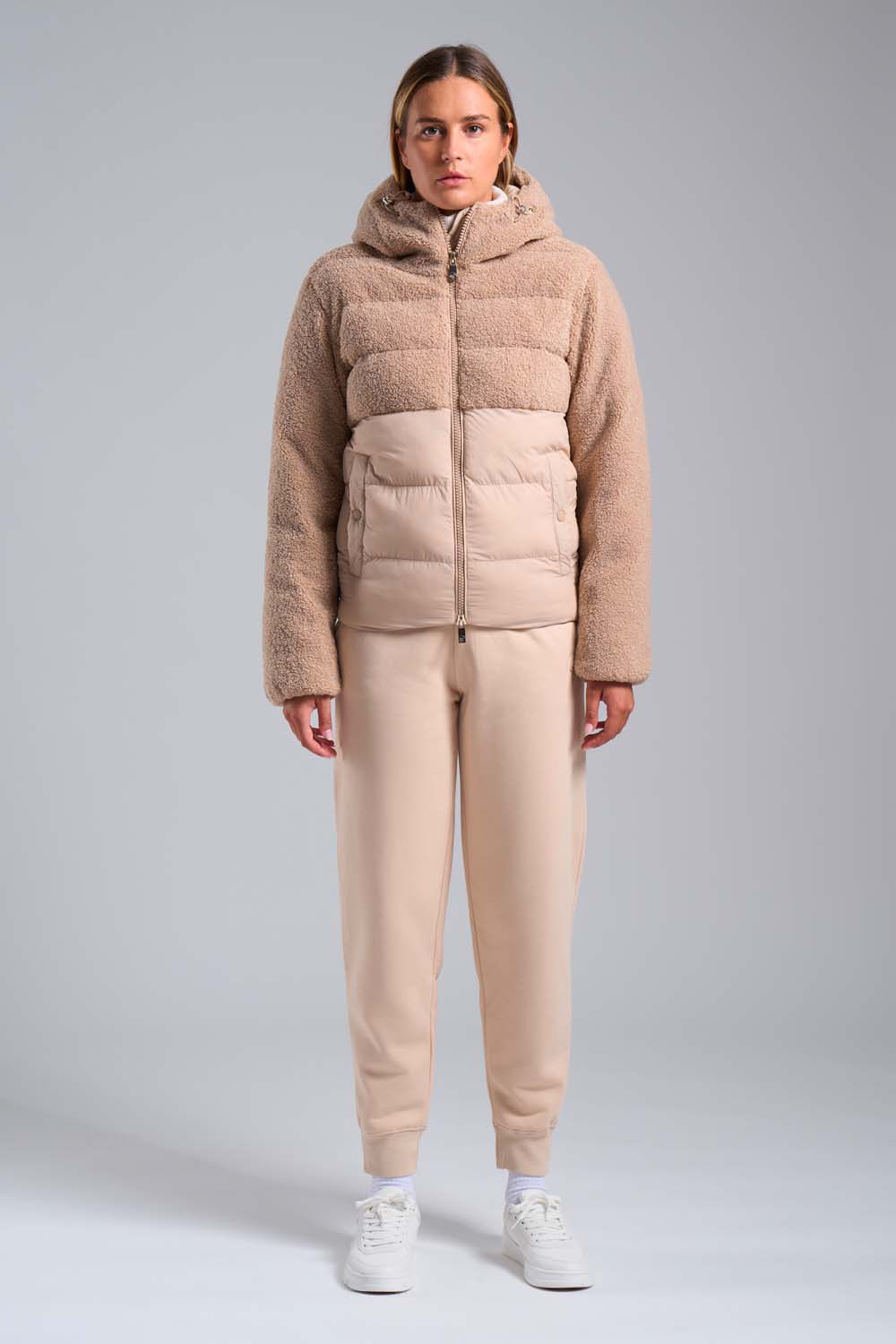 ciesse-piumini-bonilla-hybrid-steppjacke-grau-teddy-kapuze image 2