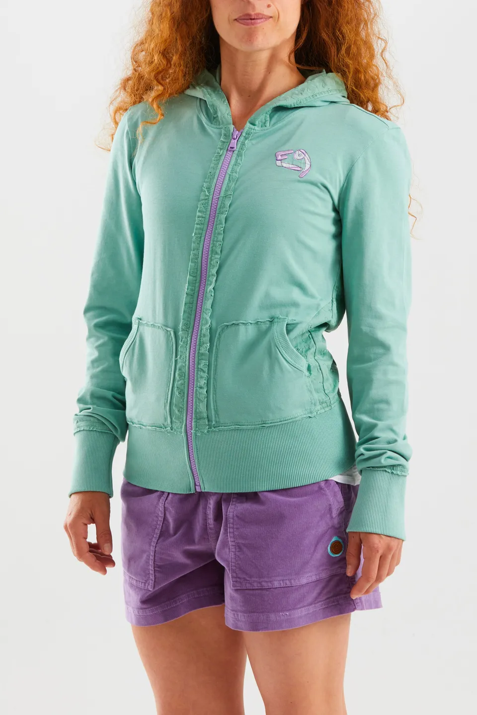e9-frida-hoodie-damen-apatite-bio-baumwolle-spitze image 1