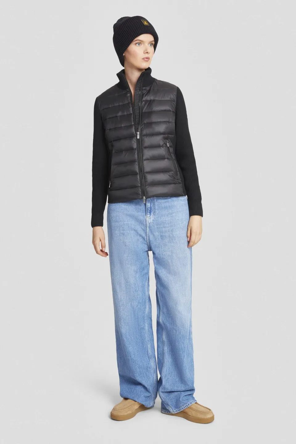 ciesse-outdoor-leichte-jacke-schwarz-strick-rmel-slim-fit image 1