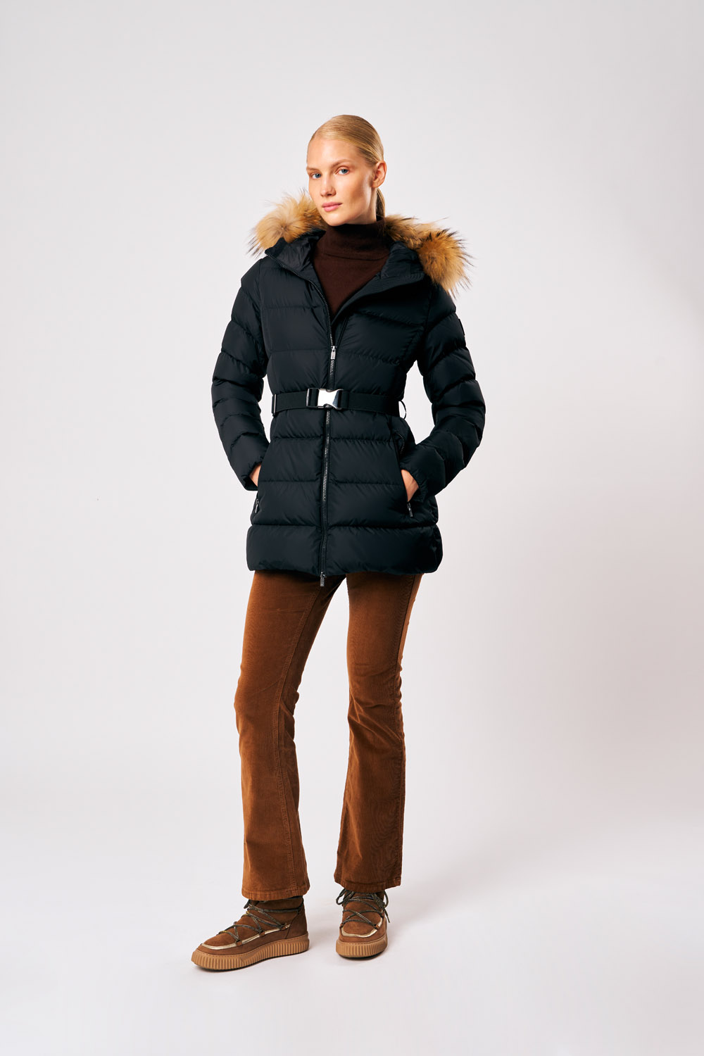 ciesse-outdoor-teresa-real-fur-winterjacke-schwarz-lang image 1