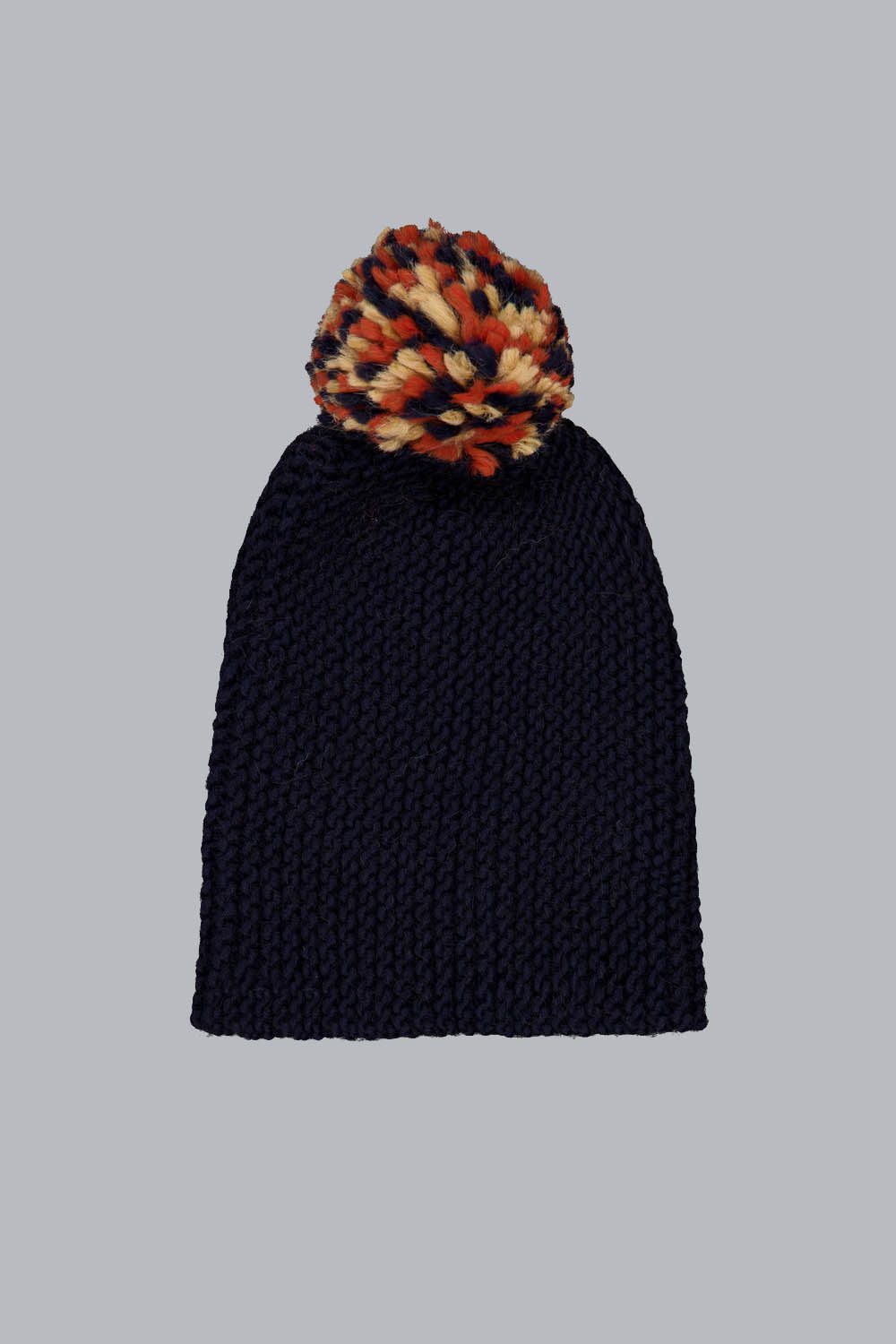ciesse-licy-strickm-tze-blau-mit-pompon-wolle image 2