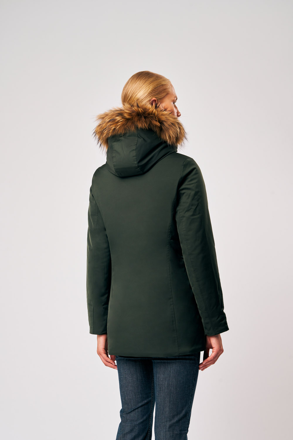 ciesse-luana-parka-damen-gr-n-kapuze-kunstfell-winterparka image 5