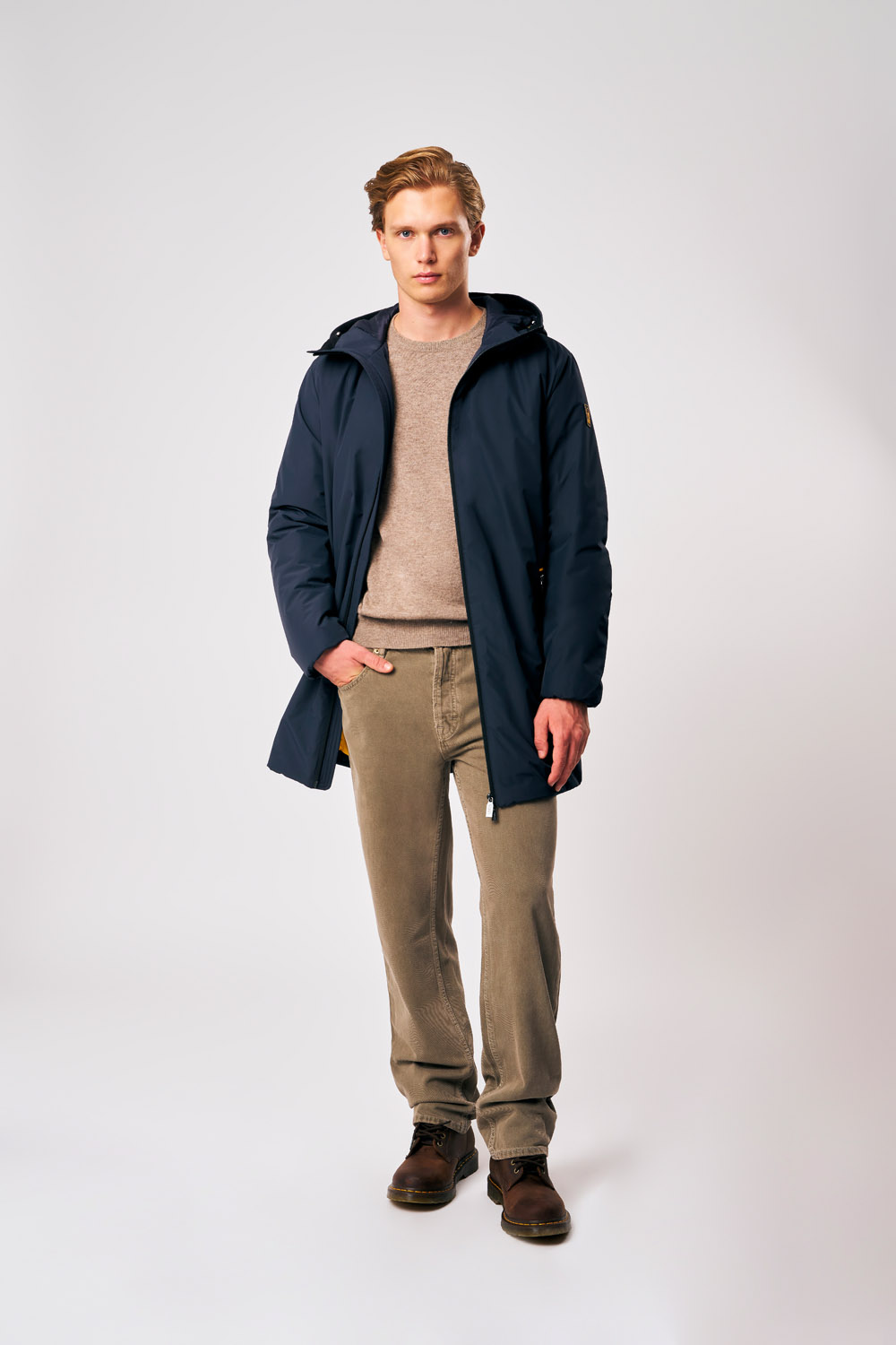 ciesse-gunbu-herren-winterjacke-lang-blau-mit-kapuze image 2