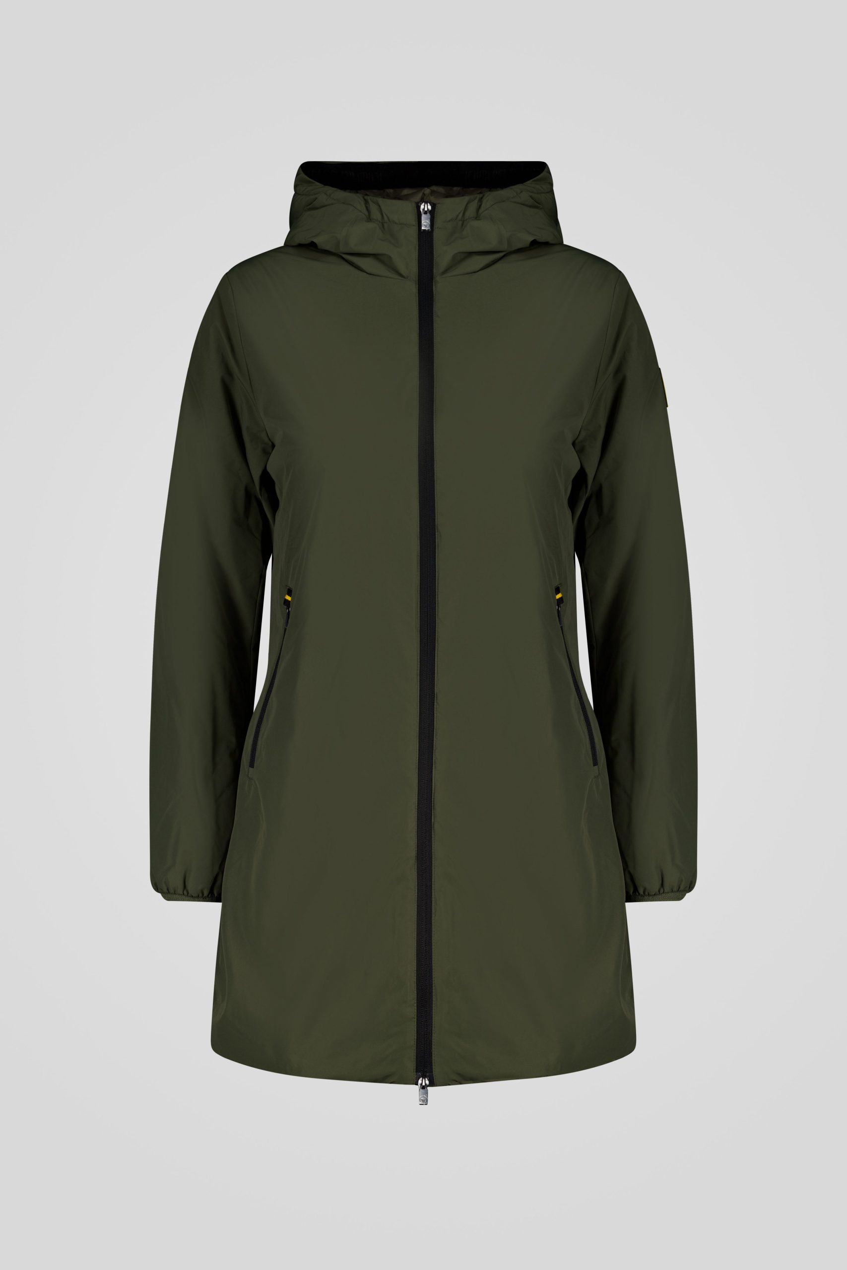 ciesse-winterjacke-lang-gr-n-kapuze-wattiert-dwr image 5