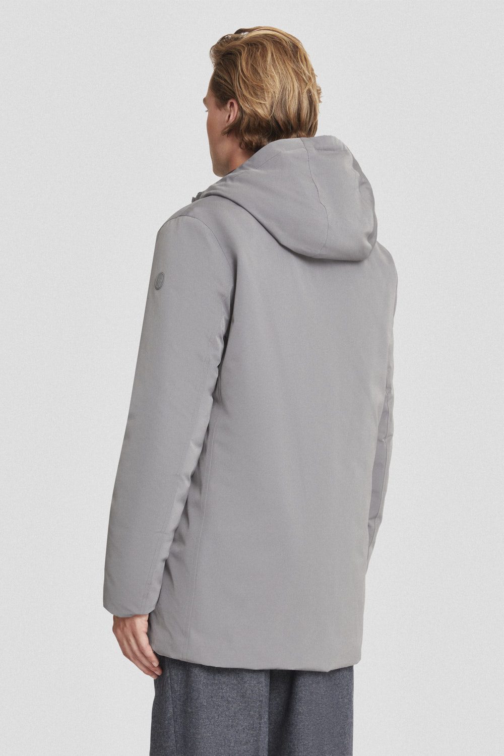 ciesse-daunenjacke-lang-grau-reversibel-800-fill-kapuze image 4