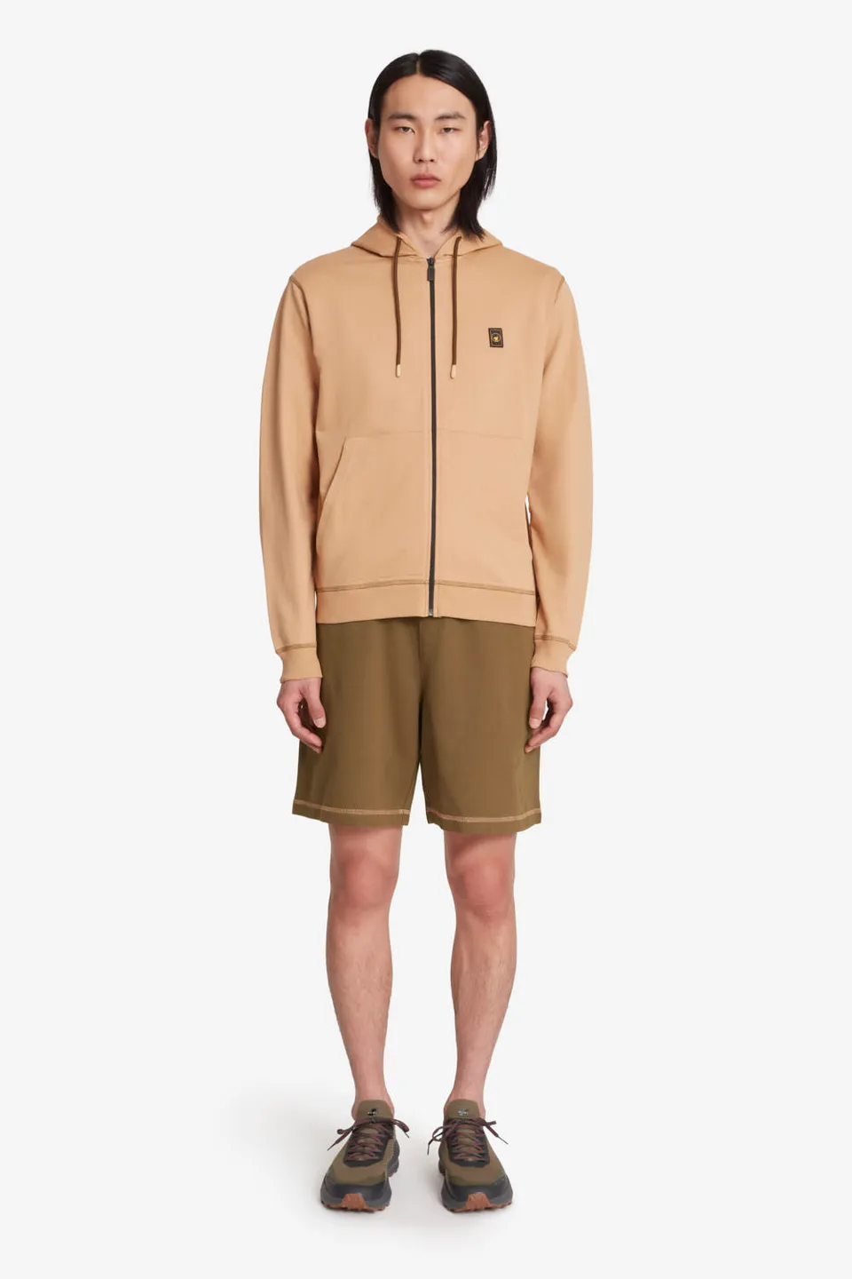ciesse-outdoor-kurt-kapuzen-hoodie-herren-beige-baumwolle-zip image 1