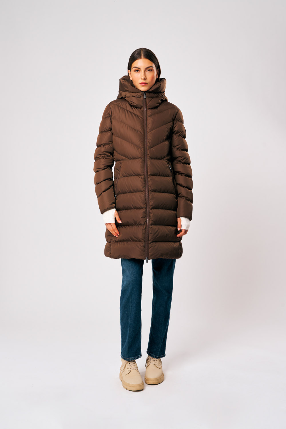 ciesse-rebecca-daunenmantel-braun-lang-damen-winter image 2