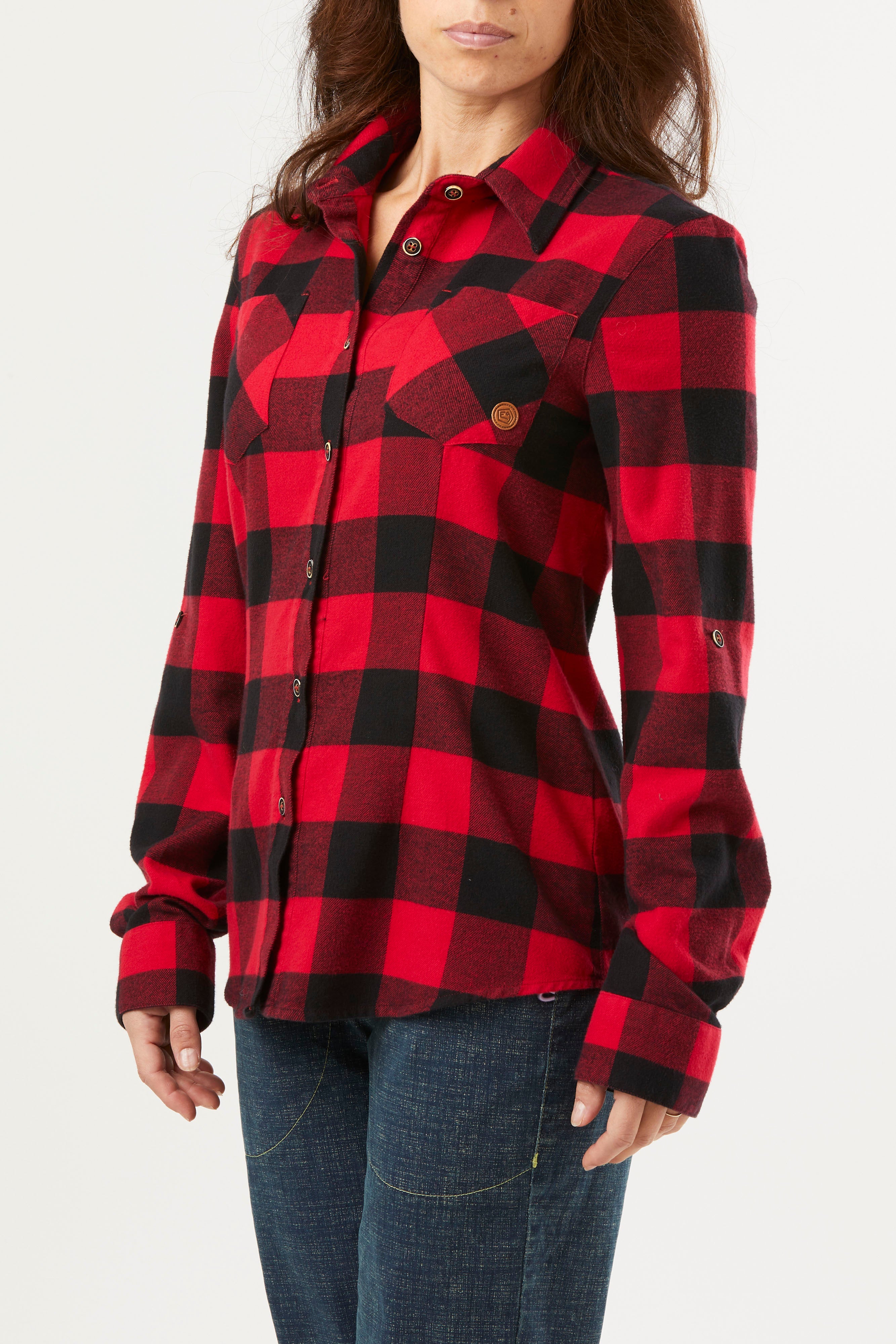 e9-julie-hemd-red-check-baumwolle-slim-fit image 2