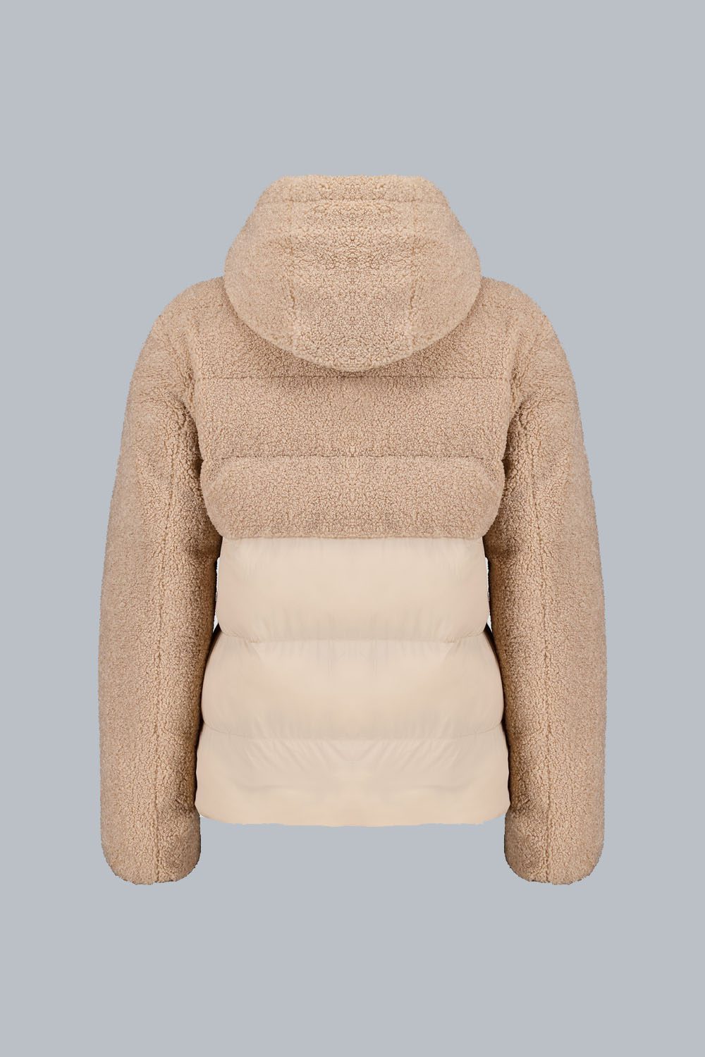 ciesse-piumini-bonilla-hybrid-steppjacke-grau-teddy-kapuze image 6