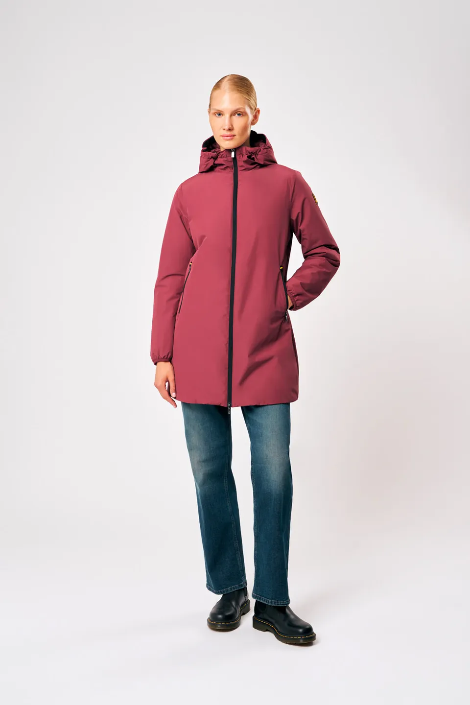 ciesse-matilda-winterjacke-damen-bordeaux-lang-kapuze image 1