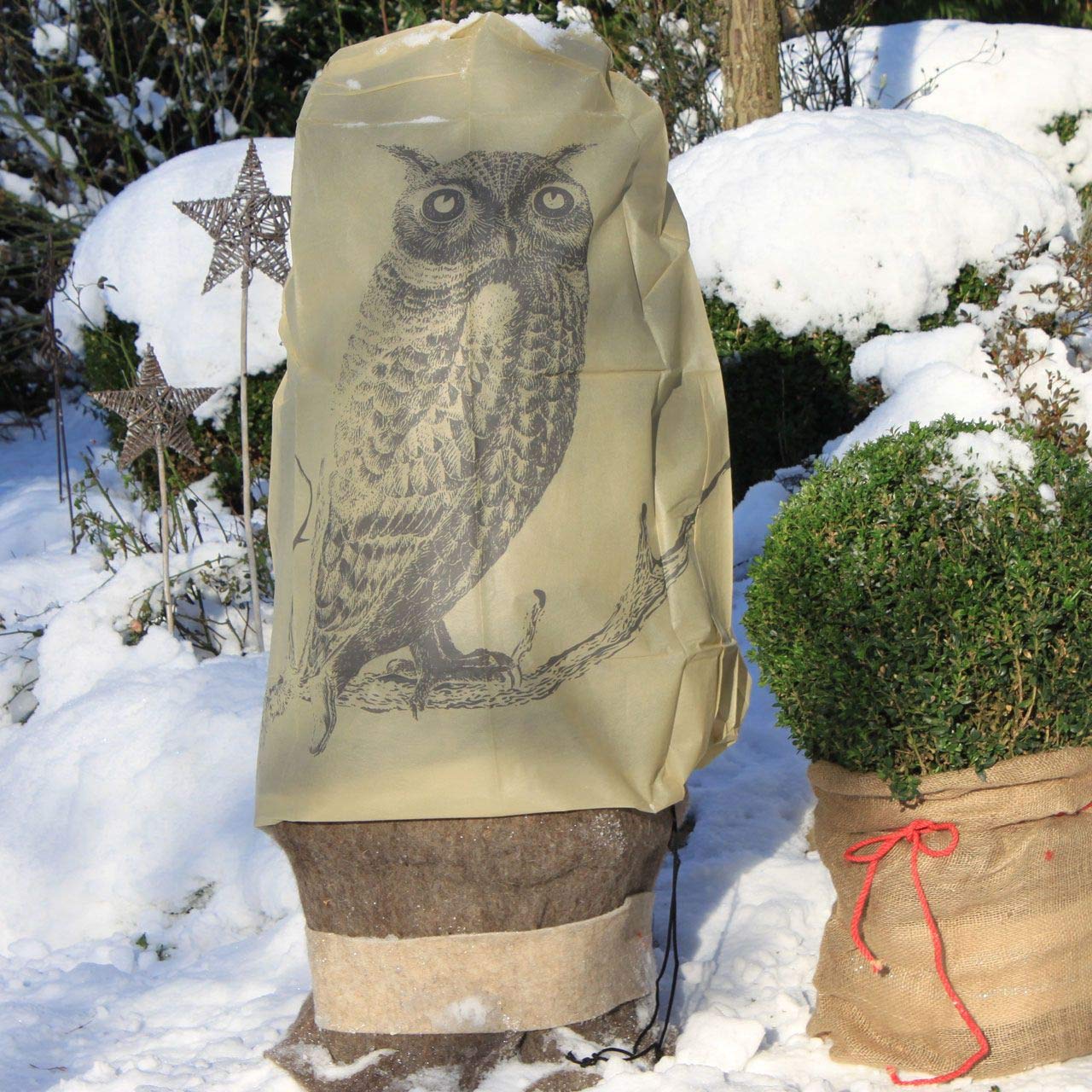 afp-winter-vlieshaube-eule-vintage-beige-110x110-cm-50g image 2