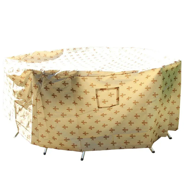 afp-gartenm-bel-schutzh-lle-tischgruppe-rund-120-beige image 1