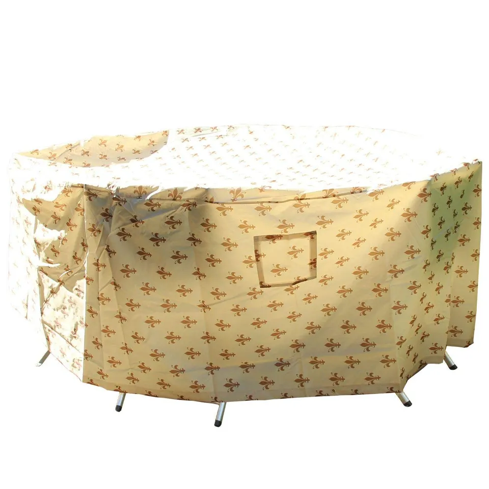 afp-gartenm-bel-schutzh-lle-tischgruppe-rund-120-beige image 1