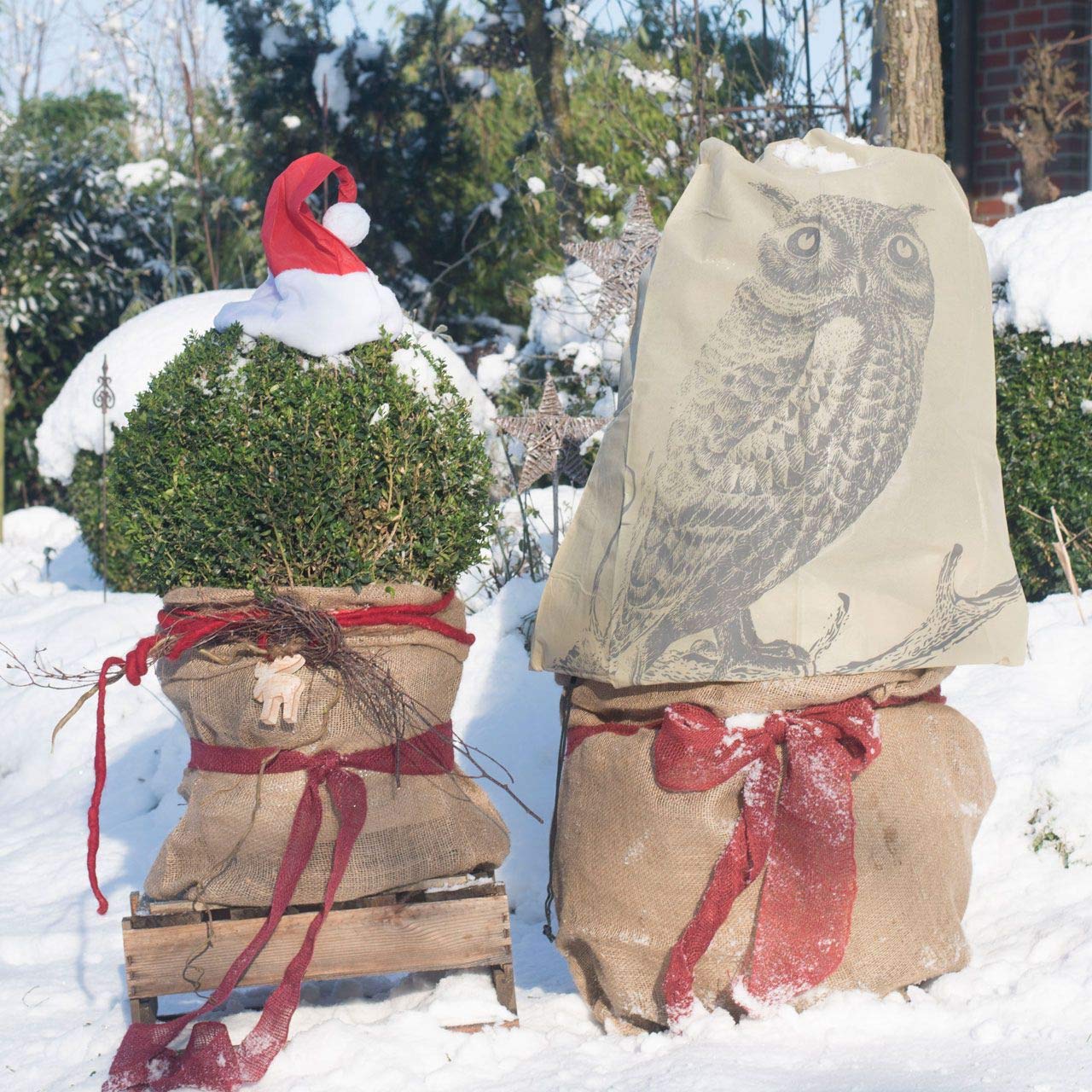 afp-winter-vlieshaube-eule-vintage-beige-110x110-cm-50g image 4