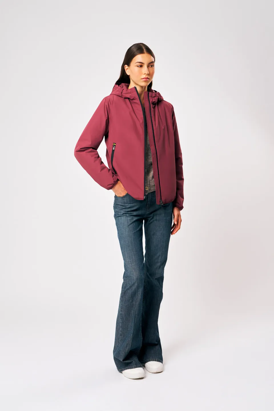 ciesse-outdoor-sofy-damen-winterjacke-bordeaux-wattiert-mit-kapuze image 1