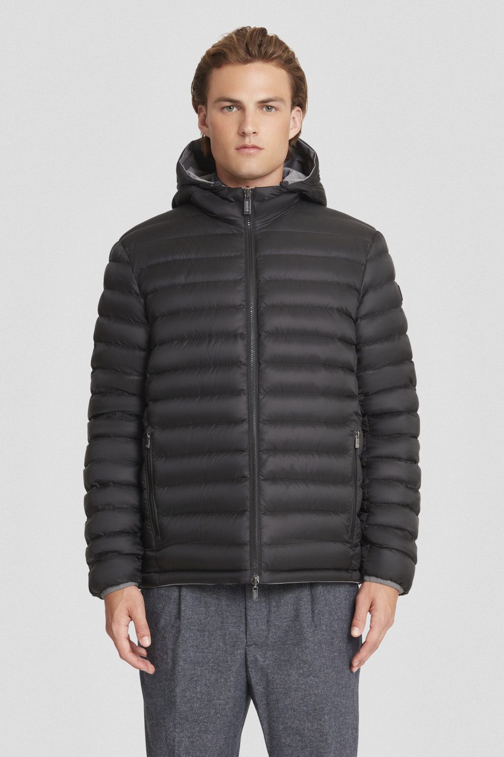 ciesse-piumini-daunenjacke-grau-reversibel-kurz image 2